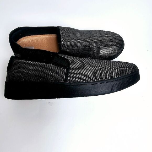 NEW FitFlop RALLY Glitz Canvas Skate Trainers Silver Black SIZE 10 - Picture 6 of 10